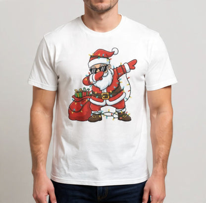 Camiseta Papá Noel Dab | Santa Dab con Luces Navideñas - Diseño Festivo Moderno y Divertido