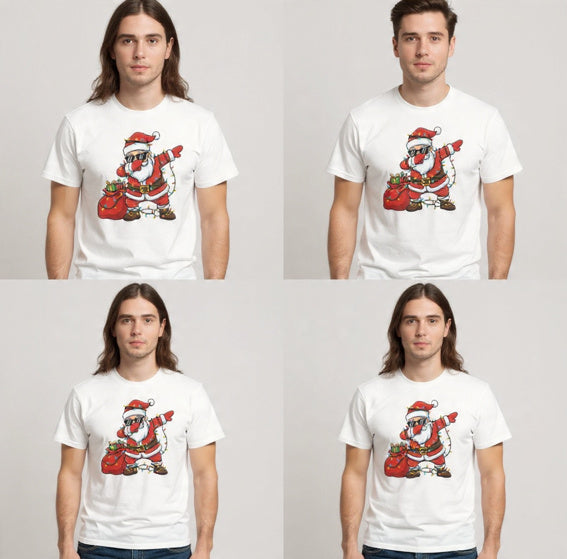 Camiseta Papá Noel Dab | Santa Dab con Luces Navideñas - Diseño Festivo Moderno y Divertido
