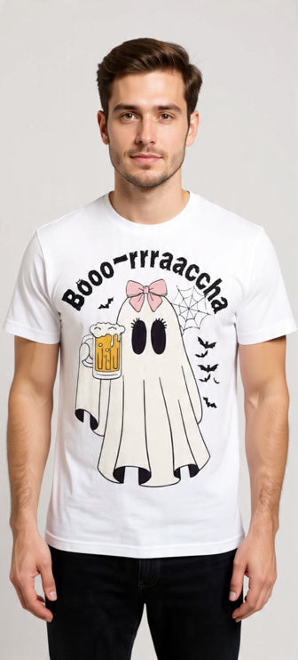 Booo-rraaccha | Fantasma Divertido con Cerveza - Diseño Halloween Estético y Humorístico