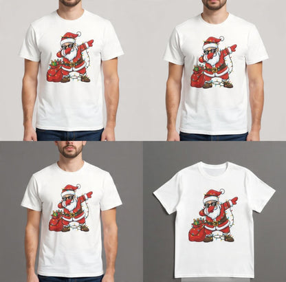 Camiseta Papá Noel Dab | Santa Dab con Luces Navideñas - Diseño Festivo Moderno y Divertido