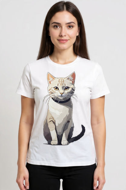 Camiseta Gato Minimalista Aesthetic - One Line Art Cat T-Shirt - Regalo Amante de los Gatos