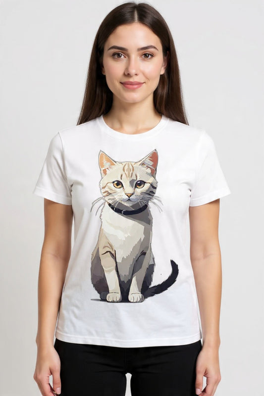 Camiseta Gato Minimalista Aesthetic - One Line Art Cat T-Shirt - Regalo Amante de los Gatos
