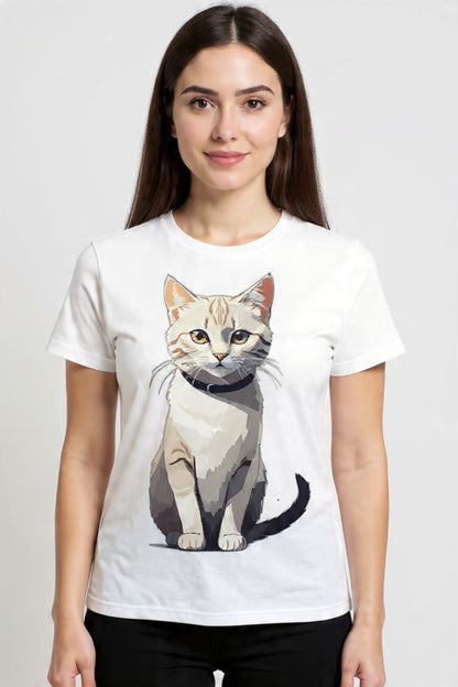 Camiseta Gato Minimalista Aesthetic - One Line Art Cat T-Shirt - Regalo Amante de los Gatos